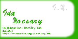 ida mocsary business card